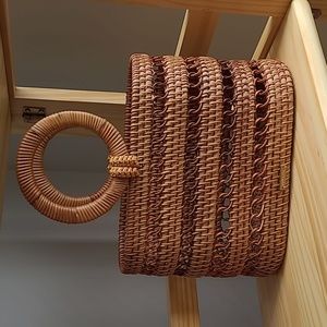 Cult Gaia Coco Rattan Basket Handbag Purse
